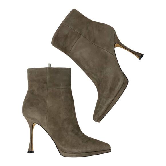 Vince Camuto Shoes - Vince Camuto Pitonnda Suede Heeled Leather Bootie Taupe Size 8.5 NWT $169 MSRP
